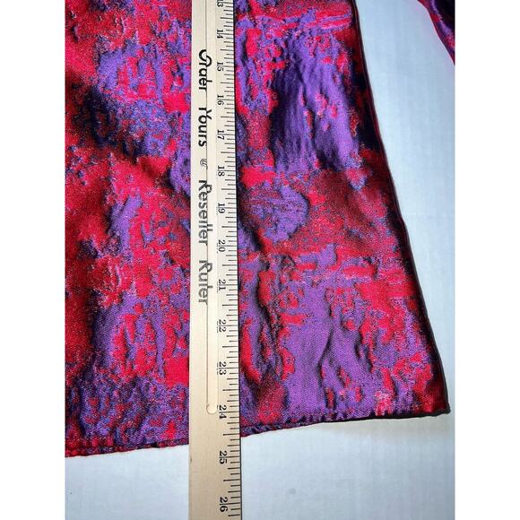 Tuckernuck Shirt Womens Size XS Purple Pink Jacquard Blouse Top 3/4 Bell Sleeves - Picture 7 of 15
